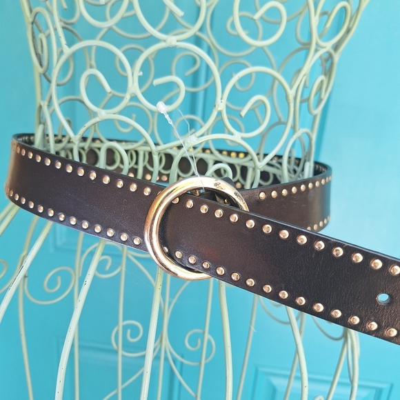 Genuine Italian Leather Studded Belt Womens - Picture 9 of 16